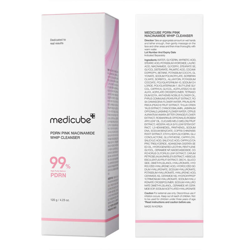 شوینده PDRN نیاسینامید مدی کیوب MEDICUBE PDRN Pink Niacinamide روشن کننده حجم 120 گرم - Image 2