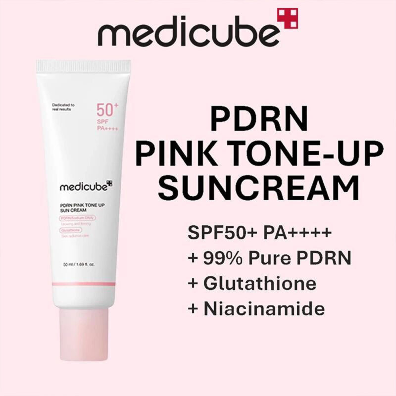 کرم ضد آفتاب تون آپ PDRN مدی کیوب Medicube PDRN Pink Tone Up Sun Cream حجم 50 میل - Image 3