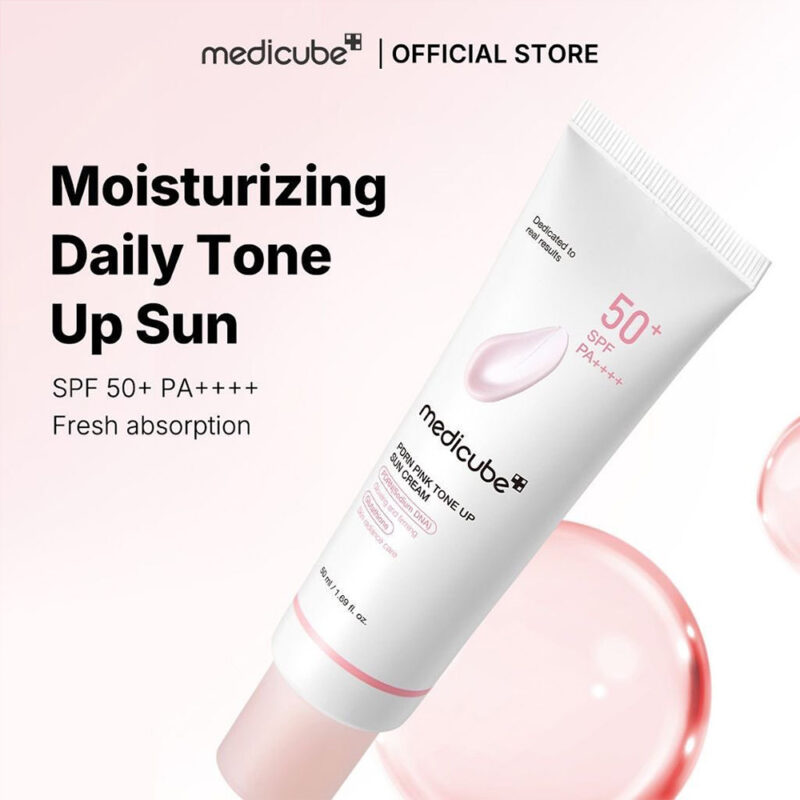 کرم ضد آفتاب تون آپ PDRN مدی کیوب Medicube PDRN Pink Tone Up Sun Cream حجم 50 میل - Image 9