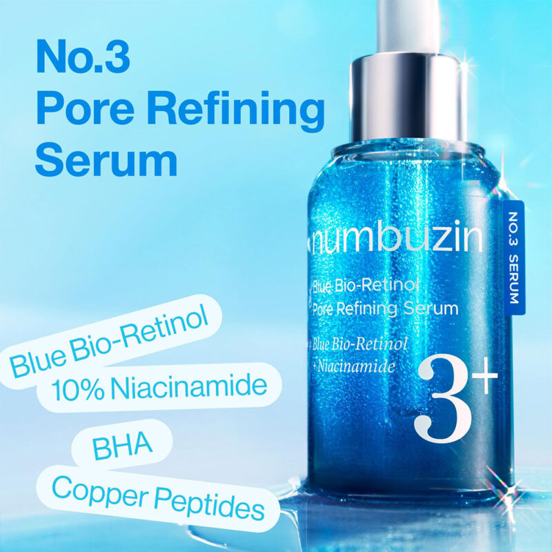 سرم کنترل منافذ بایو رتینول آبی و نیاسینامید نامبوزین Numbuzin Blue Bio-Retinol + Niacinamide حجم 30 میل - Image 2