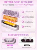 برس حرارتی بخاردار صاف کننده مو شیگلم SHEGLAM Hydra Shot Steam Straightening Brush Pro - Image 8