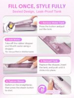 برس حرارتی بخاردار صاف کننده مو شیگلم SHEGLAM Hydra Shot Steam Straightening Brush Pro - Image 2