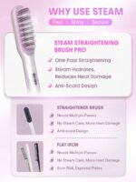 برس حرارتی بخاردار صاف کننده مو شیگلم SHEGLAM Hydra Shot Steam Straightening Brush Pro - Image 9