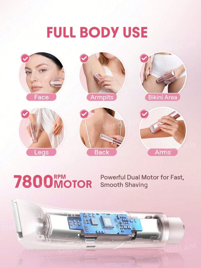 شیور دو کاره صورت بدن و بیکینی شیگلم SHEGLAM Dual-Head Electric Bikini Trimmer مناسب برای بانوان - Image 5