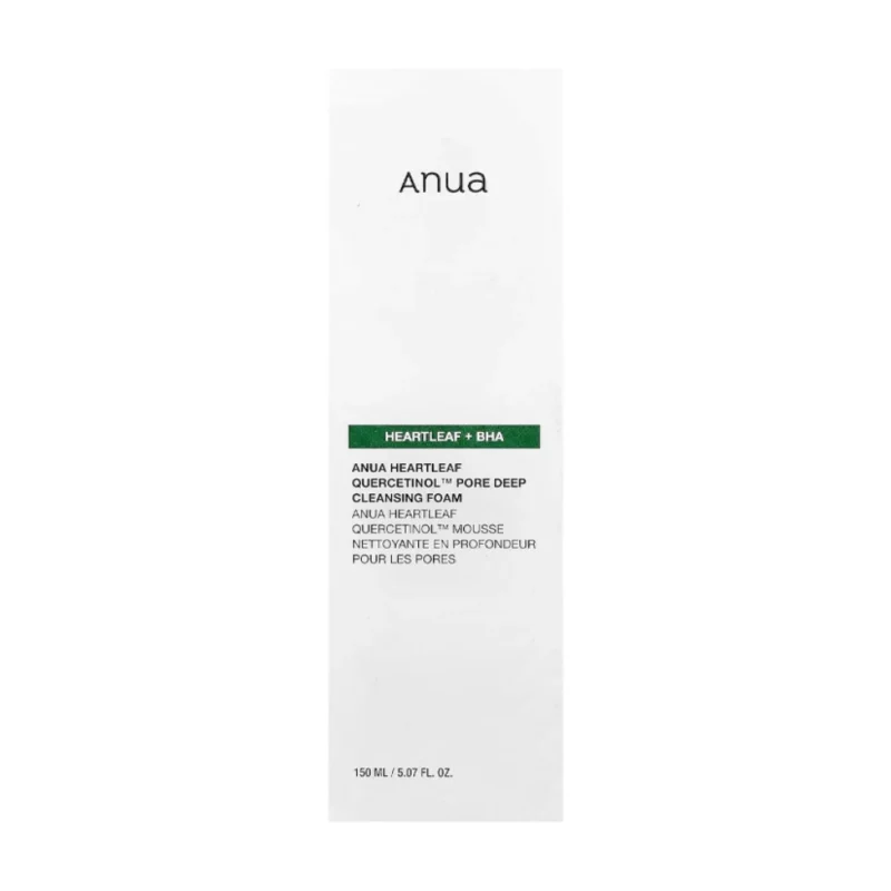 فوم شستشو صورت ضدمنافذ باز آنوا Anua Heartleaf + BHA حجم 150 میل - Image 2