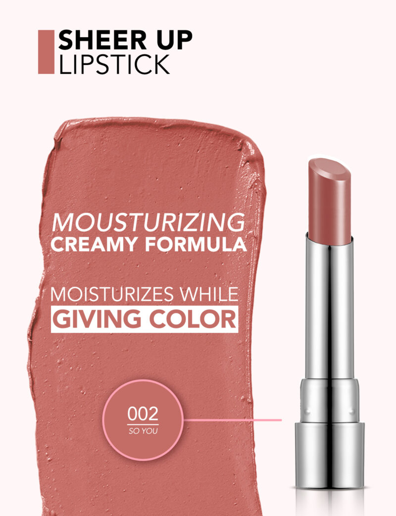 رژلب جامد براق فلورمار flormar Sheer Up شماره 002 رنگ SO YOU - Image 3