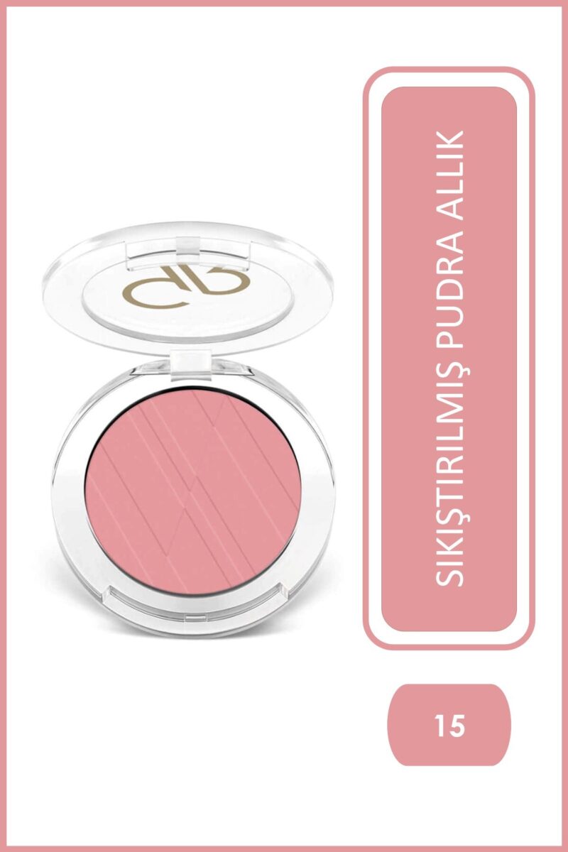 رژ گونه پودری گلدن رز GOLDEN ROSE Powder Blush رنگ Pink Kiss شماره 15 - Image 2