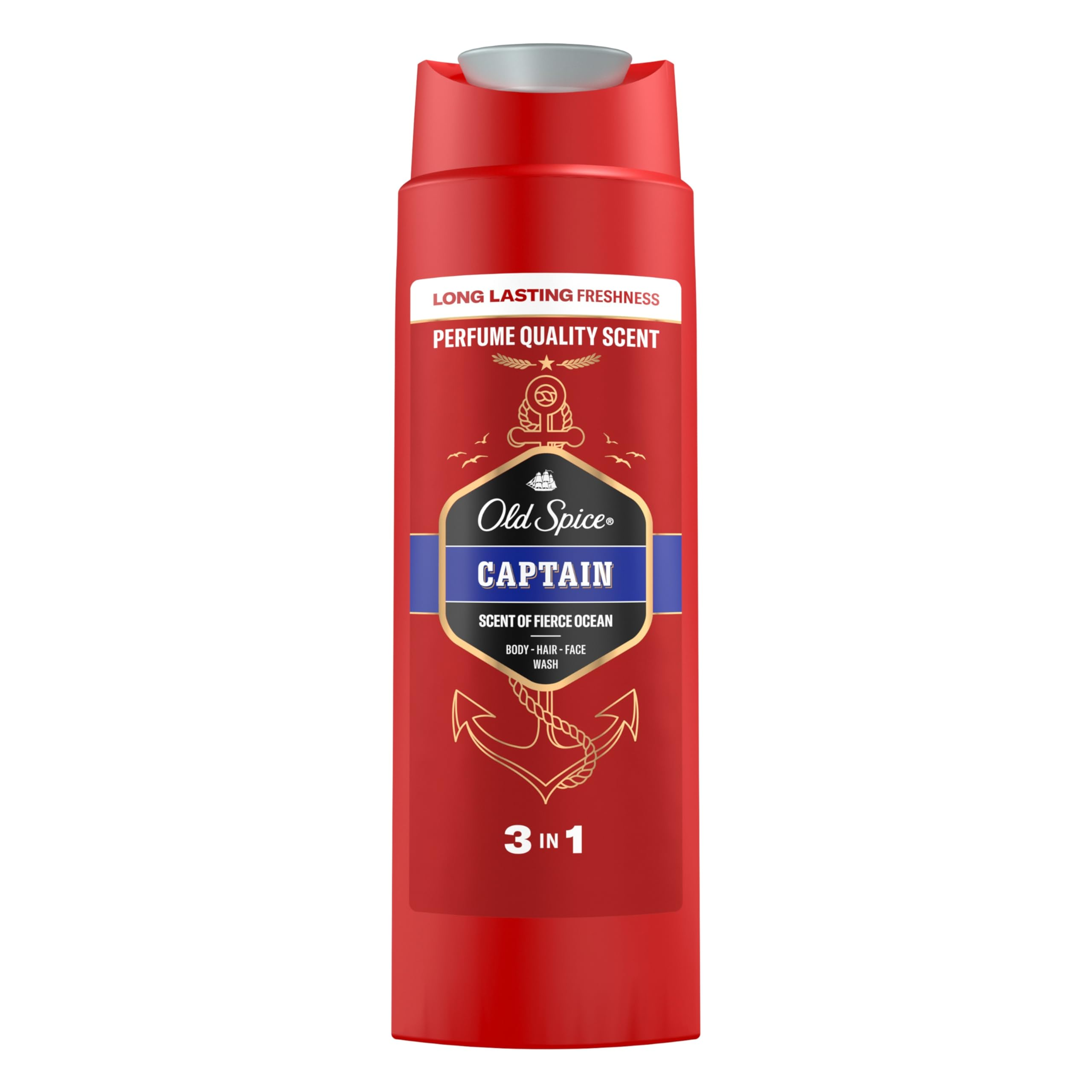 old-spice-captain-3in1-shampoo 400ml شامپو صورت بدن و مو اولد اسپایس Old Spice Captain حجم 400 میل - Image 1