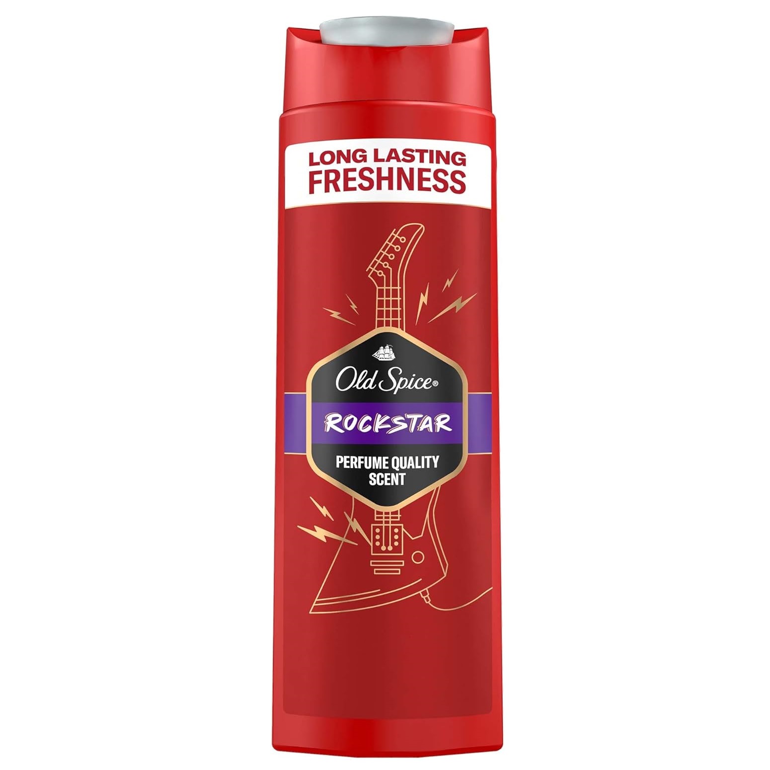 old-spice-rockstar-3in1-shampoo-400ml شامپو صورت بدن و مو اولد اسپایس Old Spice Rockstar حجم 400 میل - Image 1
