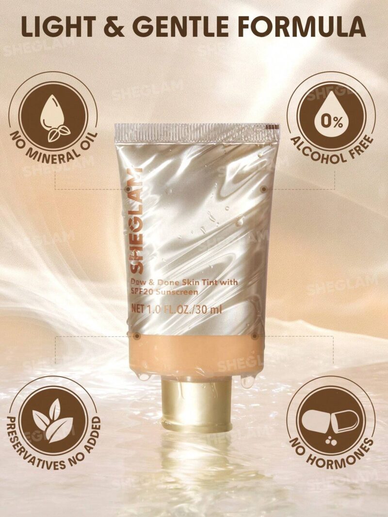 تینت پوست و صورت ضد آفتاب شیگلم SHEGLAM DEW & DONE SPF20 رنگ Fair حجم 30 میل - Image 7