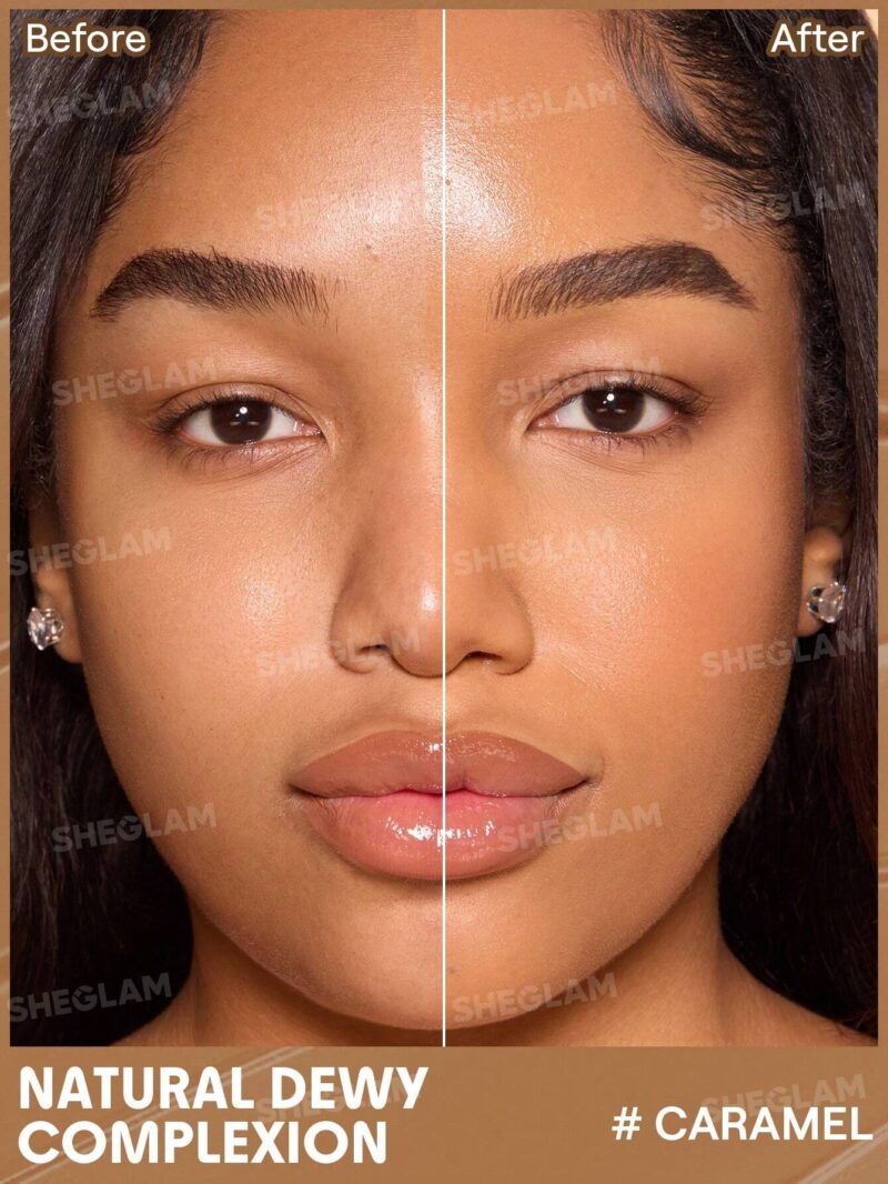 تینت پوست و صورت ضد آفتاب شیگلم SHEGLAM DEW & DONE SPF20 رنگ Caramel حجم 30 میل - Image 3
