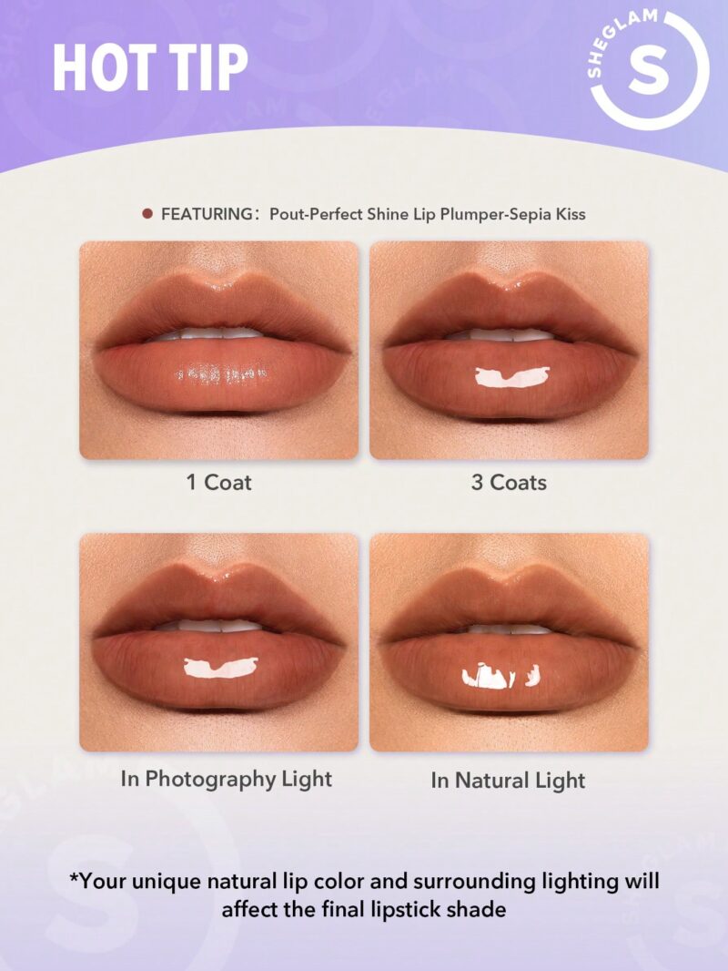 لیپ پلامپر حجم دهنده شیگلم Sheglam POUT PERFECT رنگ Sepia Kiss - Image 9
