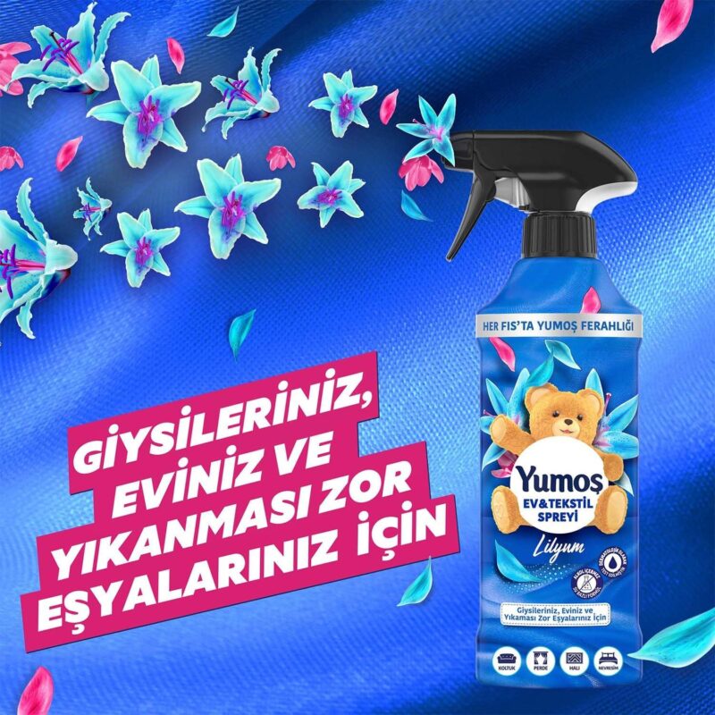 اسپری خوشبوکننده لباس و پارچه یوموش Yumos Lilyum حجم 450 میل - Image 4