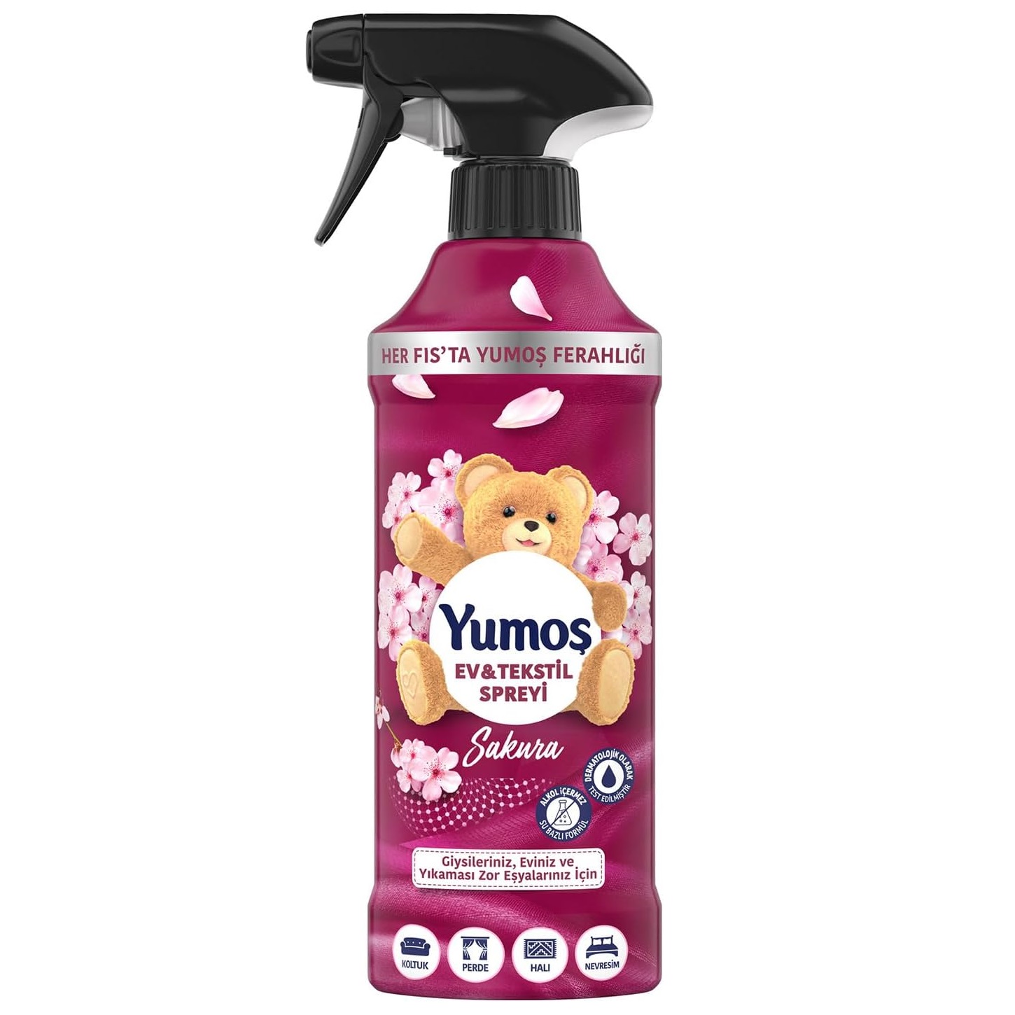 yumos-sakura-spray-parfume-450ml اسپری خوشبوکننده لباس و پارچه یوموش Yumos Sakura رایحه شکوفه گیلاس ژاپنی حجم 450 میل - Image 1