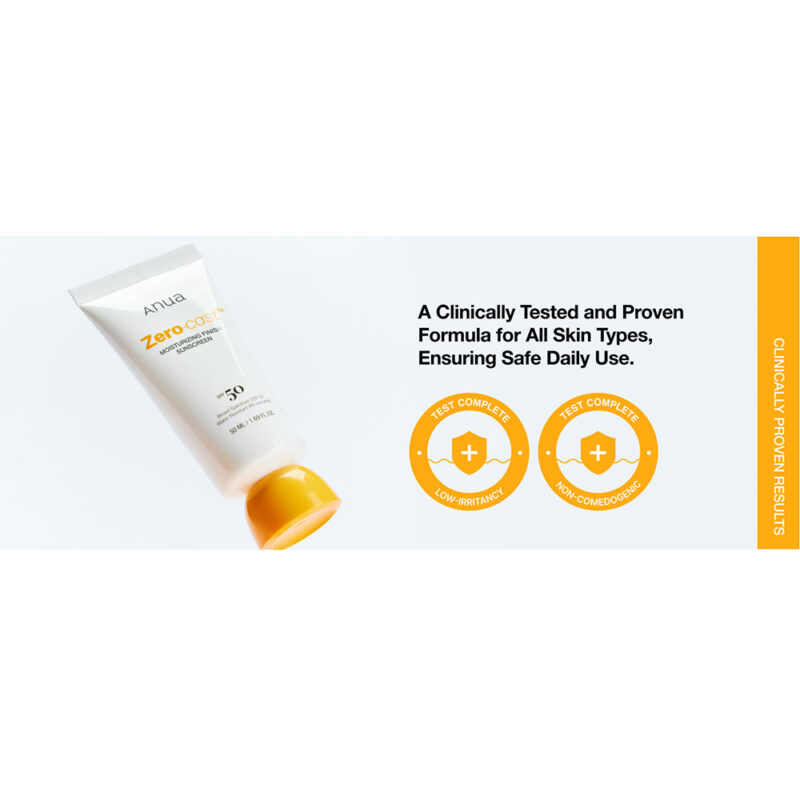 ضد آفتاب مرطوب کننده بدون رد سفیدی آنوا Anua ZERO-CAST حاوی +SPF50 حجم 50 میل - Image 12