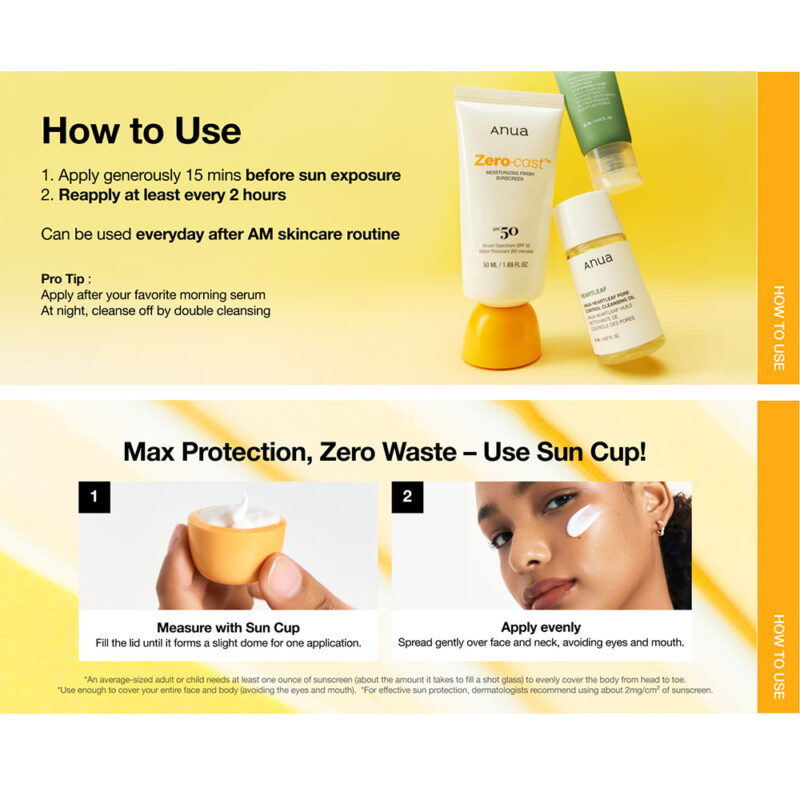 ضد آفتاب مرطوب کننده بدون رد سفیدی آنوا Anua ZERO-CAST حاوی +SPF50 حجم 50 میل - Image 13