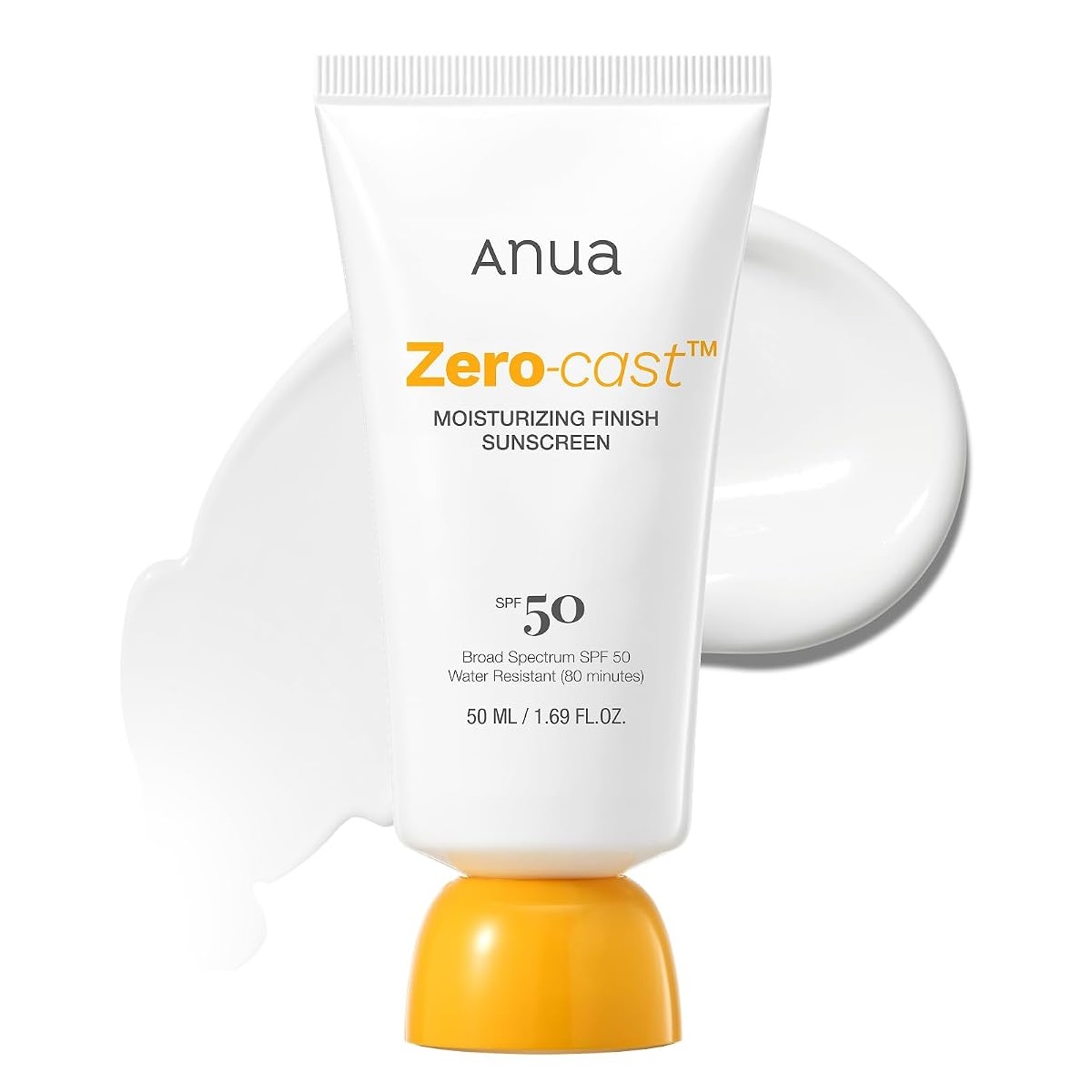 Anua Zero-cast Moisturizing Finish Sunscreen 50ml ضد آفتاب مرطوب کننده بدون رد سفیدی آنوا Anua ZERO-CAST حاوی +SPF50 حجم 50 میل - Image 1