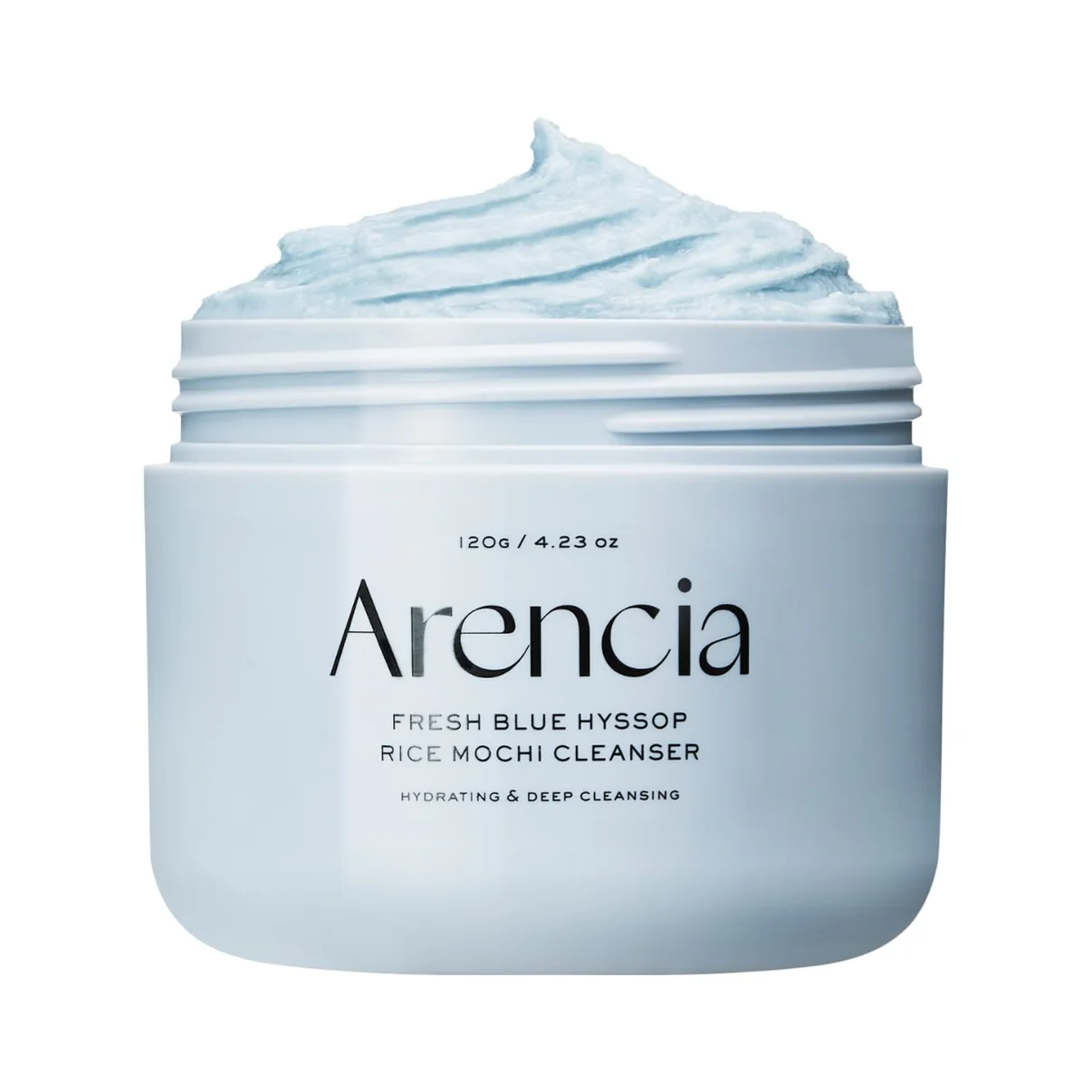 Arencia-Fresh-Blue-Hyssop-Rice-Mochi-Cleanser-120g شوینده و اسکراب روزانه صورت برنج موچی و زوفای آبی آرنسیا Arencia حجم ۱۲۰ گرم - Image 1