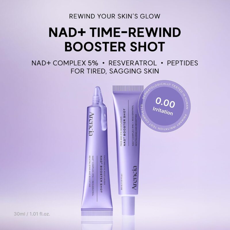 سرم صورت و دور چشم جوانساز و سفت کننده پوست آرنسیا Arencia NAD+ Booster Shot حجم 30 میل - Image 2