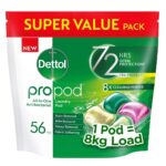 کپسول ماشین لباسشویی آنتی‌باکتریال دتول پروپاد Dettol Propod All-in-One Rainforest Fresh بسته 56 عددی