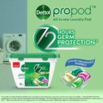 کپسول ماشین لباسشویی آنتی‌باکتریال دتول پروپاد Dettol Propod All-in-One Rainforest Fresh بسته 56 عددی - Image 6