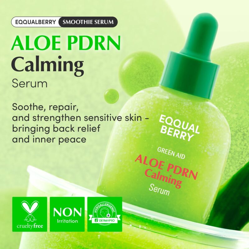 سرم PDRN و آلوئه ورا ترمیم کننده و تسکین دهنده قوی پوست اکوال بری EQQUALBERRY Aloe PDRN Calming Serum حجم 30 میل - Image 3