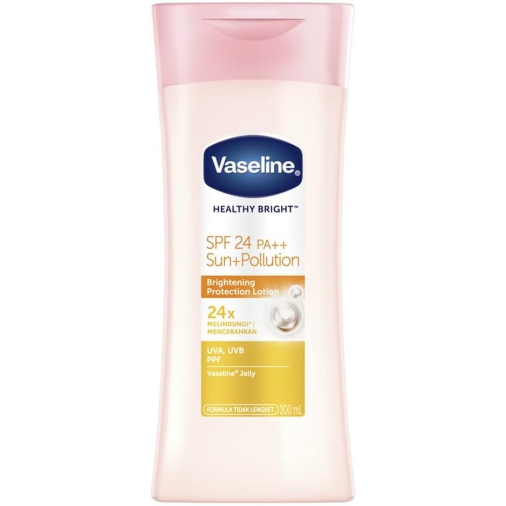 Vaseline Healthy Bright SPF 24 Sun Pollution Brightening Protection Lotion 200ml لوسیون بدن روشن کننده و محافظت کننده در برابر نور آفتاب SPF 24 وازلین Vaseline حجم 200 میل - Image 1