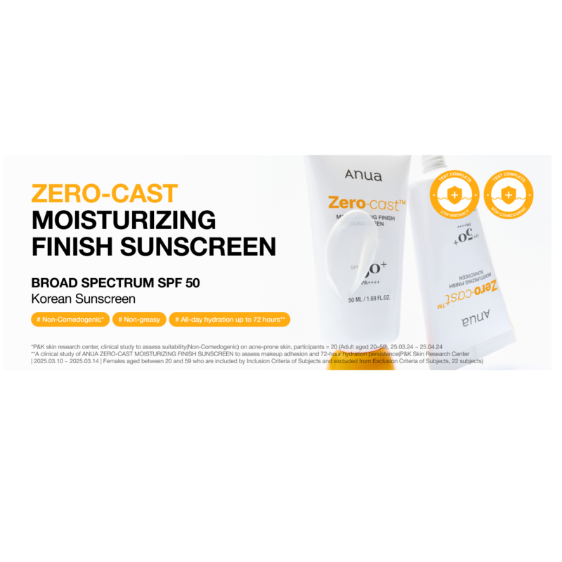 ضد آفتاب مرطوب کننده بدون رد سفیدی آنوا Anua ZERO-CAST حاوی +SPF50 حجم 50 میل - Image 15