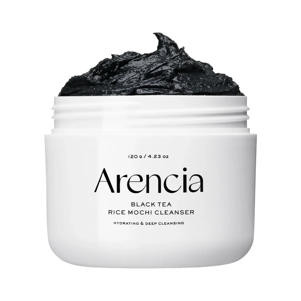 arencia-black tea-rice-mochi-cleanser-120g شوینده و اسکراب روزانه صورت برنج موچی و چای سیاه آرنسیا Arencia حجم ۱۲۰ گرم - Image 1