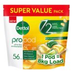 کپسول ماشین لباسشویی آنتی‌باکتریال دتول پروپاد Dettol Propod All-in-One Citrus Rose بسته 56 عددی