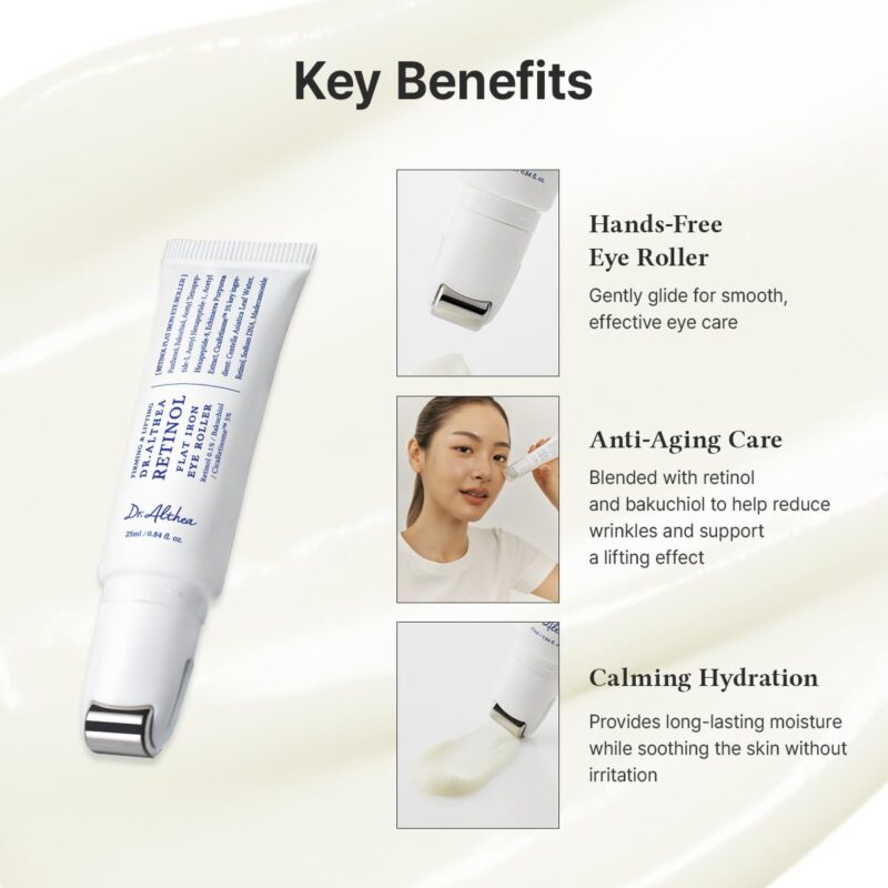 سرم دور چشم رولی حاوی رتینول ضدچروک دکتر آلتیا Dr.Althea Retinol Flat Iron Eye Roller حجم 25 میل - Image 4