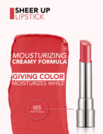 رژلب جامد براق فلورمار flormar Sheer Up شماره 005 رنگ Pretty Peach - Image 2