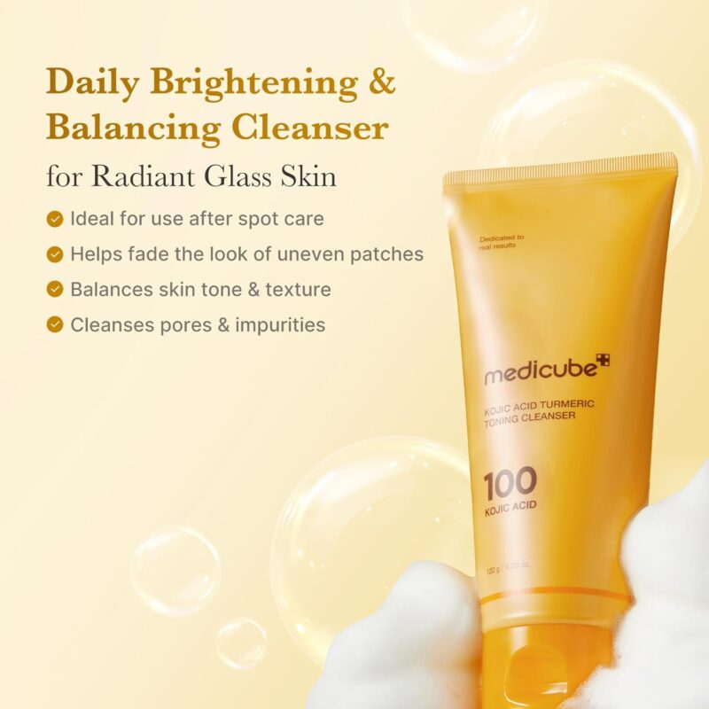 فوم شوینده کوجیک اسید و زردچوبه مدی کیوب Medicube Kojic Acid Turmeric Toning حجم 120 گرم - Image 4