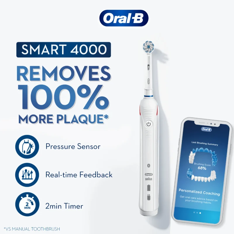 مسواک برقی اورال بی Oral-B Smart 4 4000N Bluetooth قابلیت اتصال بلوتوث به اپلیکیشن - Image 6