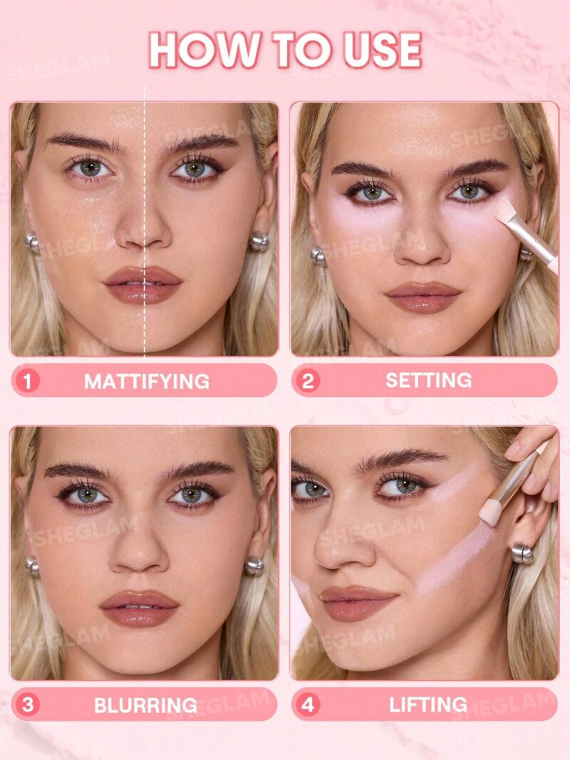 پودر فیکس دوکاره شیگلم sheglam Insta-Ready Ultra-Fine Blur & Lift رنگ Bubblegum - Image 6