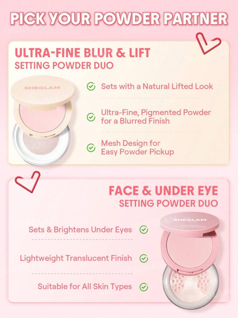 پودر فیکس دوکاره شیگلم sheglam Insta-Ready Ultra-Fine Blur & Lift رنگ Bubblegum - Image 7