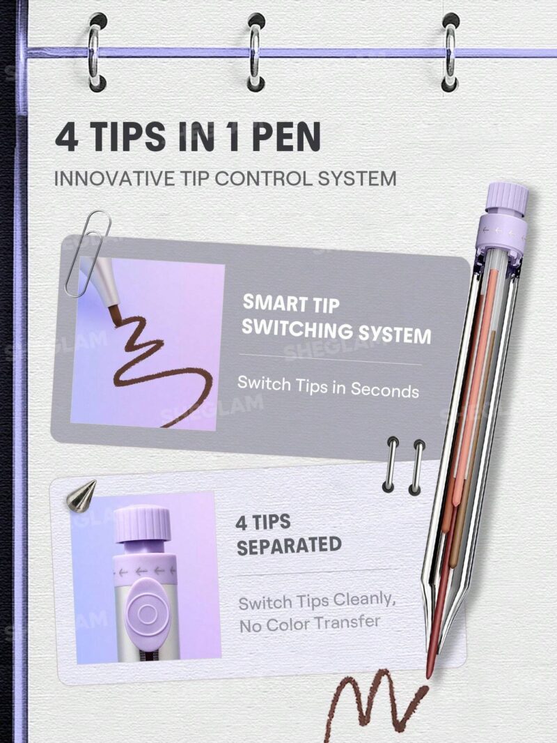 مداد آرایشی چهارکاره شیگلم SHEGLAM The Everywhere 4-In-1 Pen Multicolor - Image 3