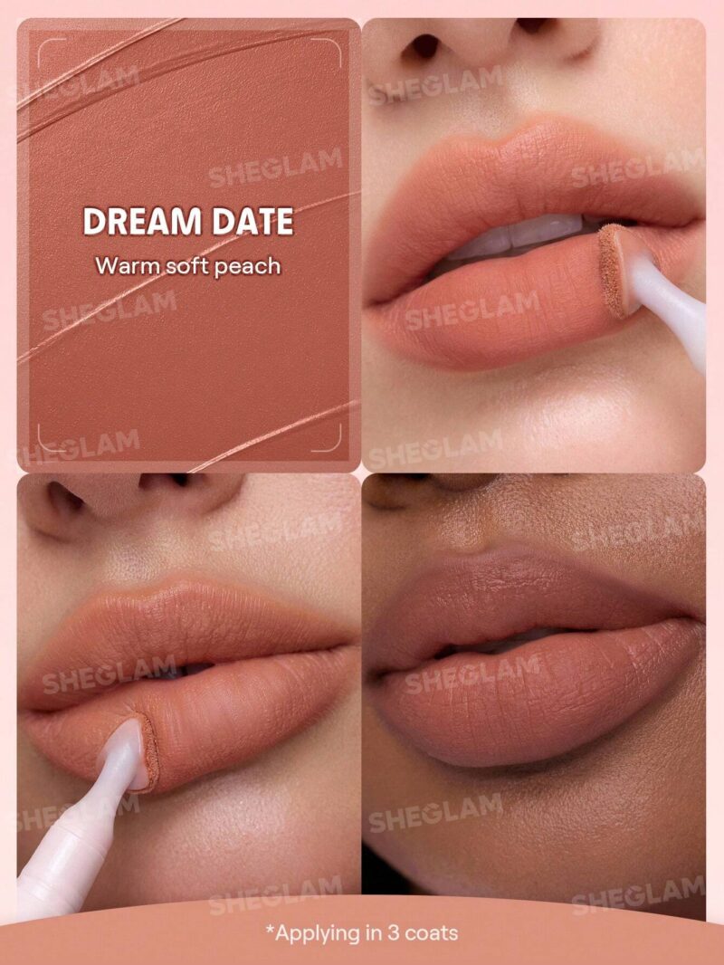 رژ لب مایع مات محوکننده مارشمالو پاف شیگلم Sheglam شماره 004 رنگ Dream Date - Image 2