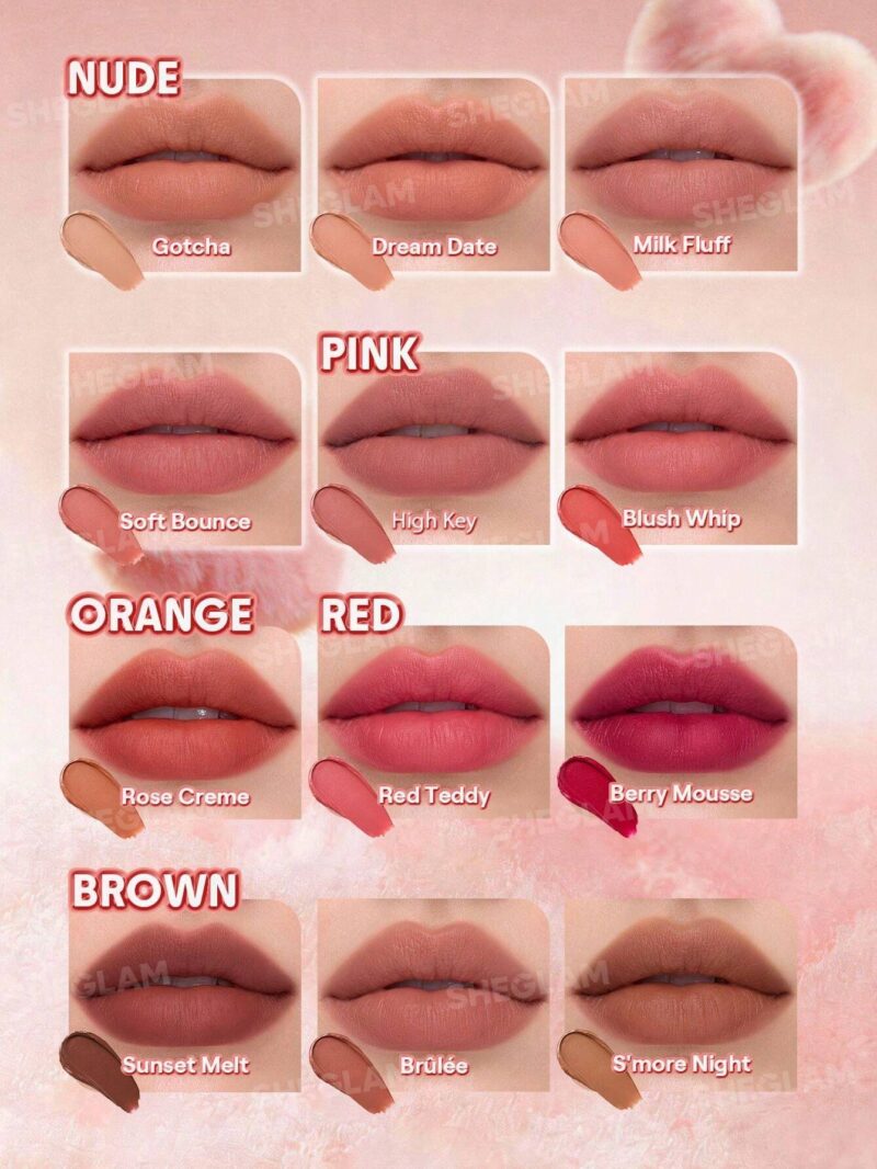 رژ لب مایع مات محوکننده مارشمالو پاف شیگلم Sheglam شماره 331 رنگ Berry Mousse - Image 7