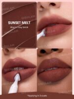 رژ لب مایع مات محوکننده مارشمالو پاف شیگلم Sheglam شماره 522 رنگ Sunset Melt - Image 2