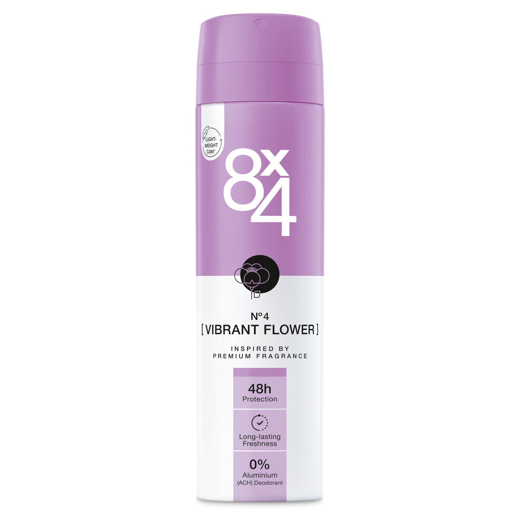 8x4 Women's Deodorant Spray No. 4 Vibrant Flower 150ml اسپری خوشبو کننده بدن زنانه 8x4 مدل Vibrant Flower حجم 150 میل - Image 1