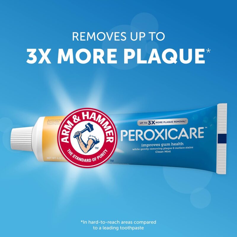 خمیر دندان مراقبت از لثه و پاکسازی عمیق اَرم اند همر Arm & Hammer PeroxiCare با فلوراید حجم 170 گرم - Image 2