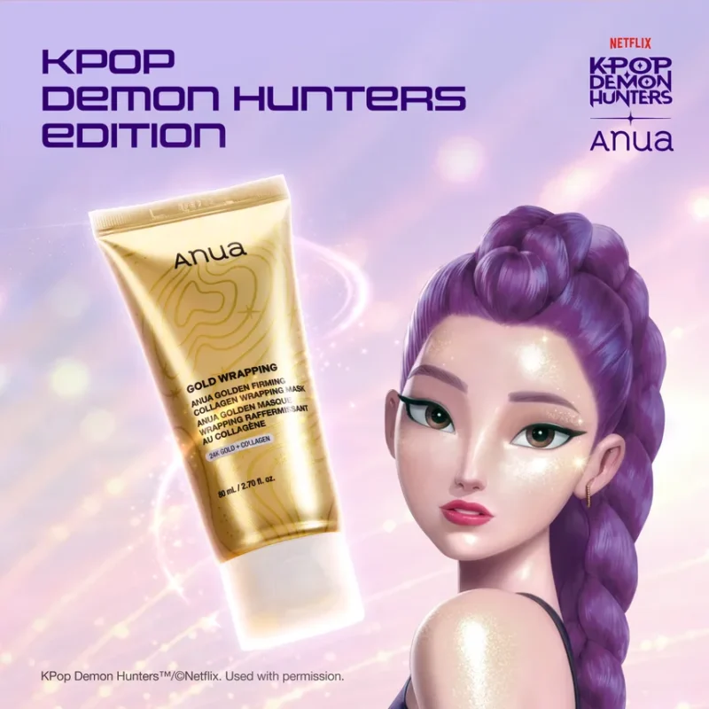 ماسک کلاژن لیفتینگ و سفت‌کننده آنوا Anua Golden Firming Collagen Wrapping Mask KPOP DEMON حجم 80 میل - Image 2