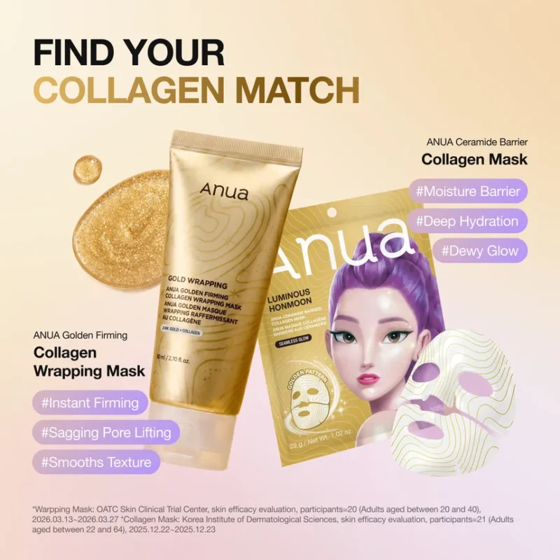 ماسک کلاژن لیفتینگ و سفت‌کننده آنوا Anua Golden Firming Collagen Wrapping Mask KPOP DEMON حجم 80 میل - Image 3
