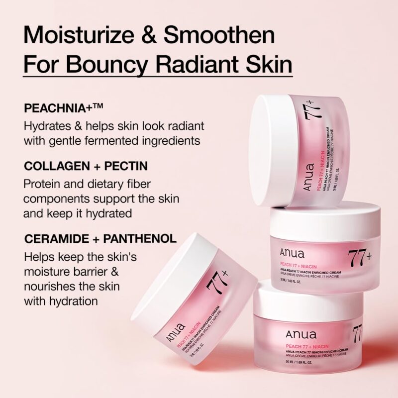 کرم مرطوب‌کننده و آبرسان آنوا Anua Peach 77 Niacin Enriched Cream حاوی 77٪ عصاره هلو حجم 50 میل - Image 4