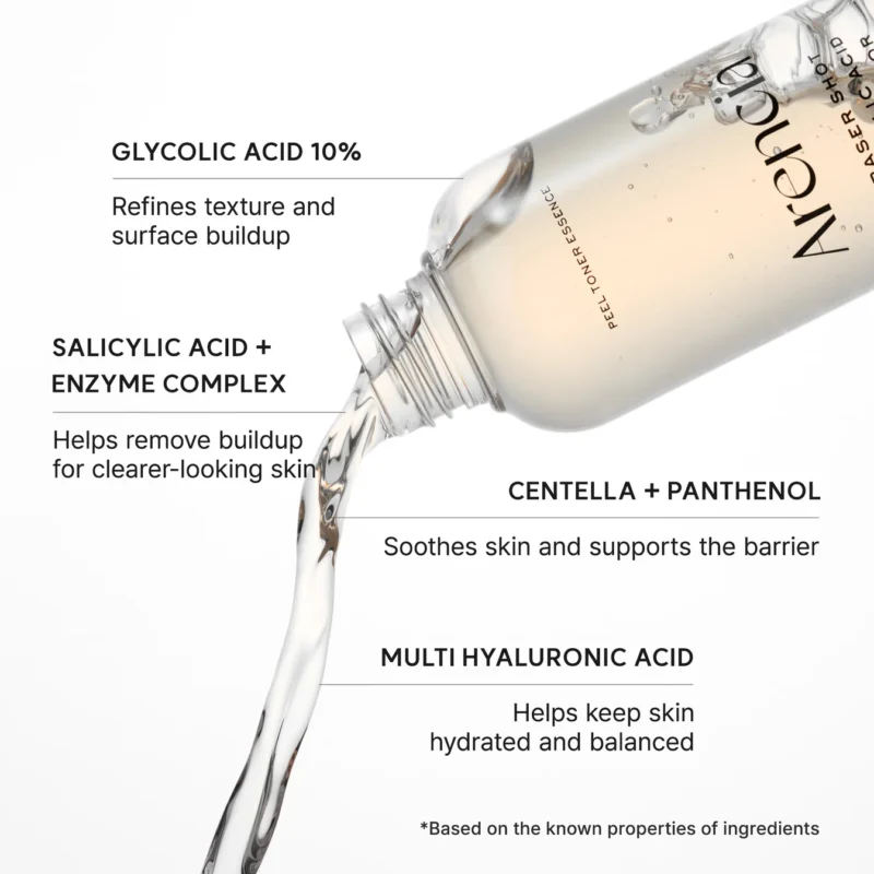 تونر لایه‌بردار و پاکسازی‌کننده آرنسیا Arencia Eraser Shot Glycolic Acid Exfoliator حاوی 10٪ گلیکولیک اسید، سالیسیلیک اسید و هیالورونیک اسید حجم 200 میل - Image 5