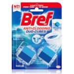 قرص توالت فرنگی ضدگرفتگی برف Bref Anti-Clogging Duo-Cubes Ocean با رایحه اقیانوس بسته 2 عددی 50 گرمی