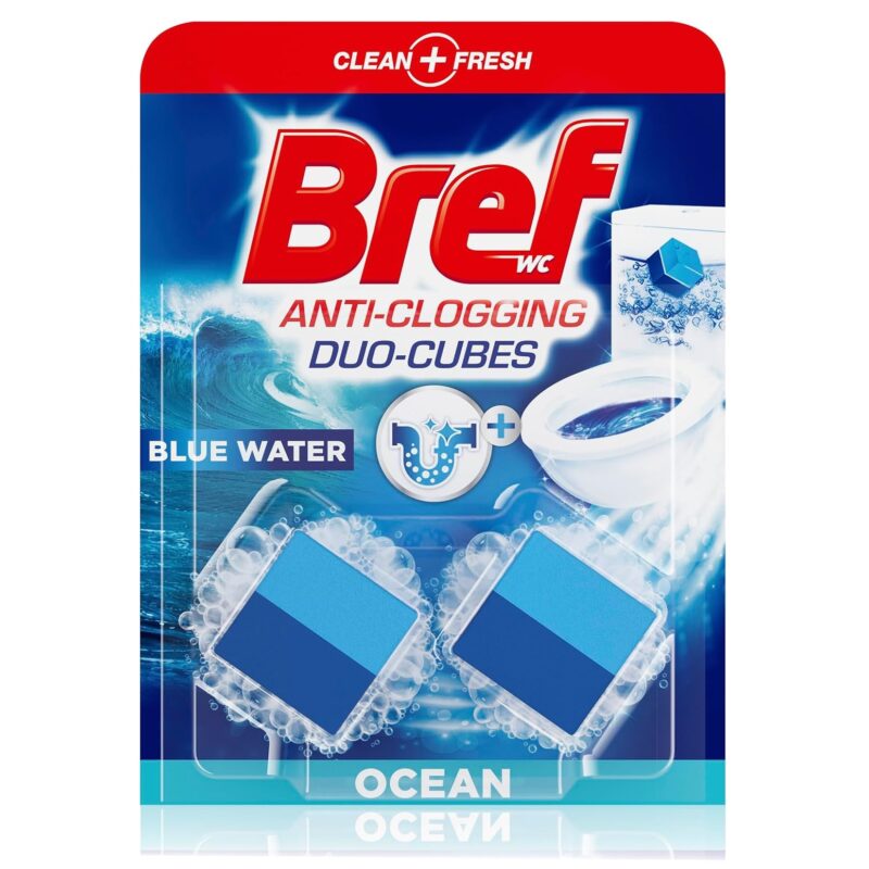 قرص توالت فرنگی ضدگرفتگی برف Bref Anti-Clogging Duo-Cubes Ocean با رایحه اقیانوس بسته 2 عددی 50 گرمی - Image 2