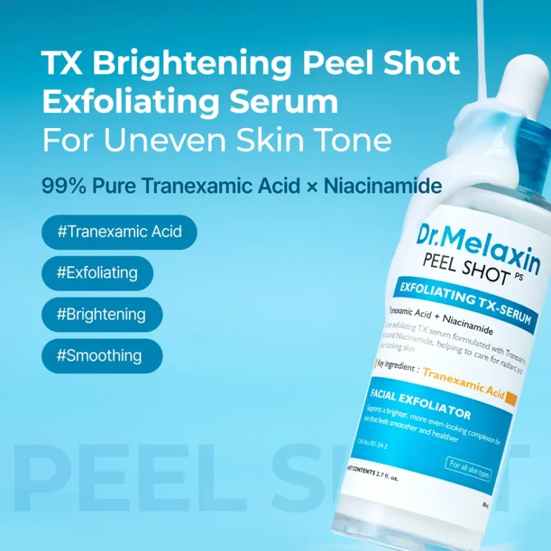 سرم لایه‌بردار و روشن‌کننده پوست دکتر ملاکسین Dr. Melaxin Peel Shot Exfoliating TX Serum حاوی ترانگزامیک اسید و نیاسینامید حجم 80 میل - Image 2