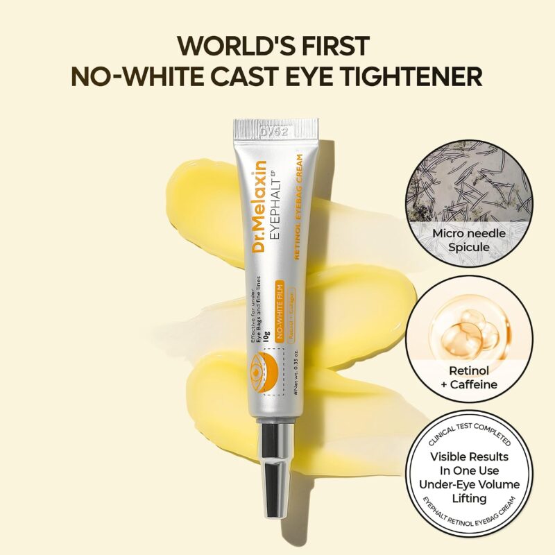 کرم دور چشم رتینول دکتر ملاکسین Dr.Melaxin Eyephalt Retinol Eyebag مناسب پف، تیرگی و خطوط ریز دور چشم حجم 10 گرم - Image 2